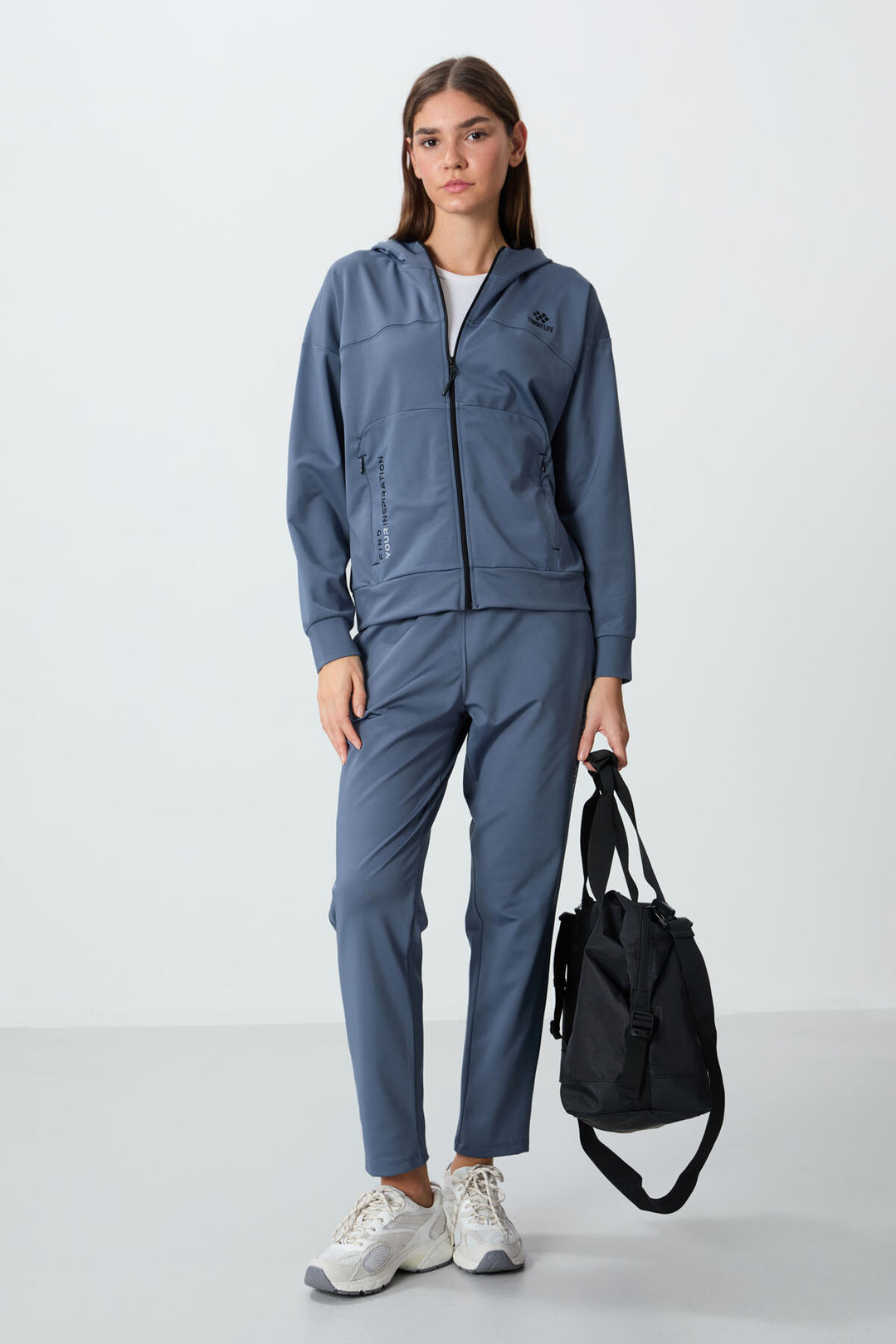 TMY Hooded Tracksuit with Hidden Pocket Detail Standard Fit Women's Tracksuit - 95306 - Caerphilly