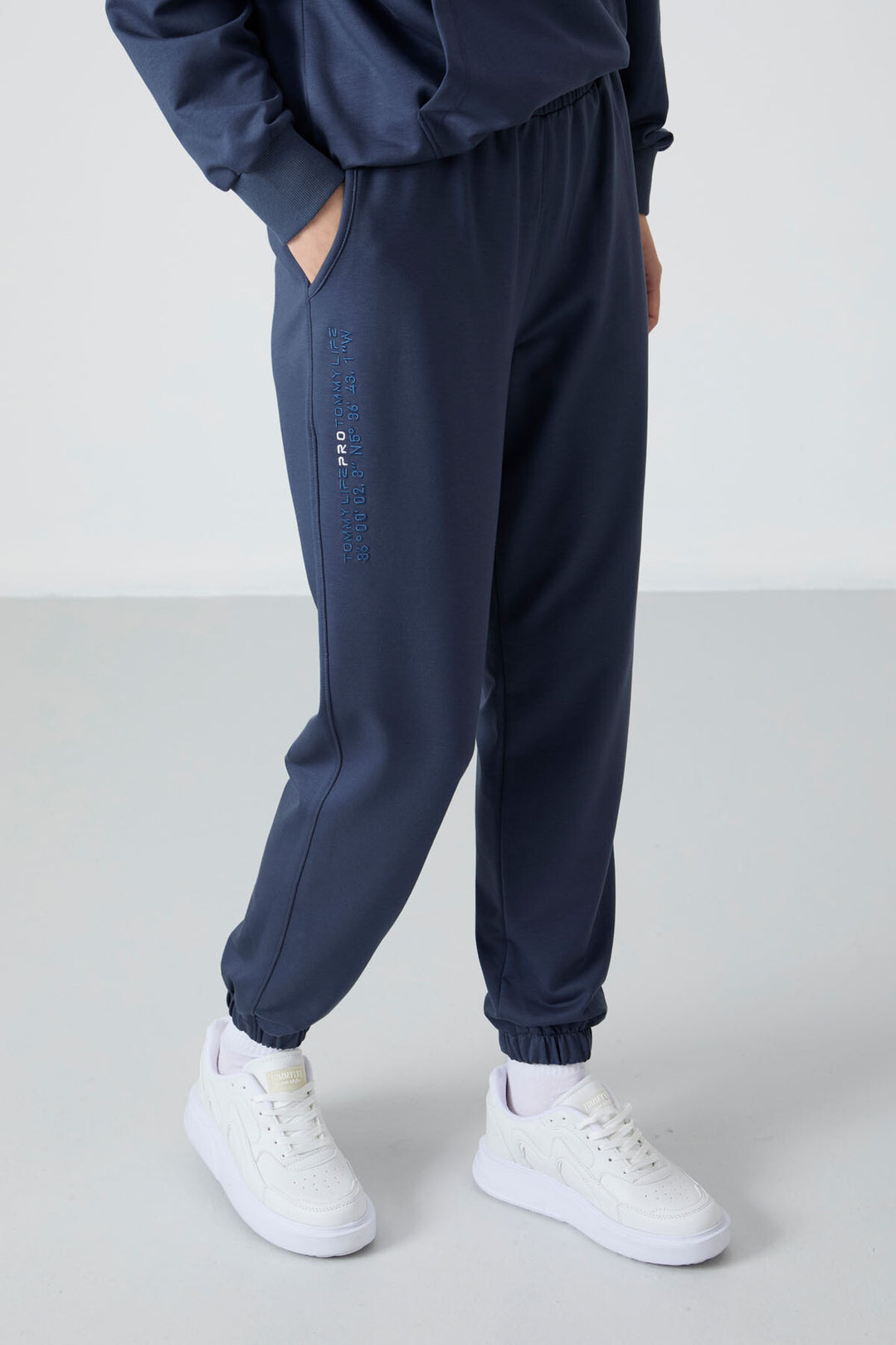 TMY Petrol Hooded Kangaroo Pocket Oversized Cuffed Women's Tracksuit - 95288 - Voerde