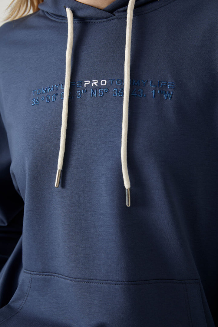 TMY Petrol Hooded Kangaroo Pocket Oversized Cuffed Women's Tracksuit - 95288 - Voerde