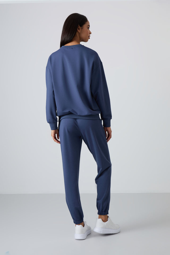 TMY Petrol O Neck Oversized Cuffed Women's Tracksuit Set - 95287 - Mount Pleasant