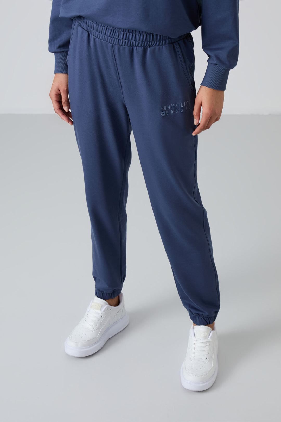TMY Petrol O Neck Oversized Cuffed Women's Tracksuit Set - 95287 - Mount Pleasant