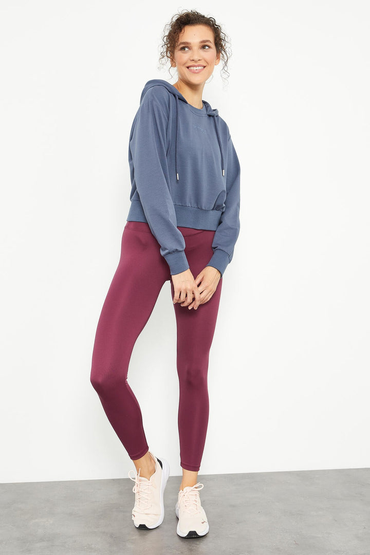 TMY Petrol Embroidered Hooded Women's Oversized Sweatshirt - 97169 - Salt Lake City