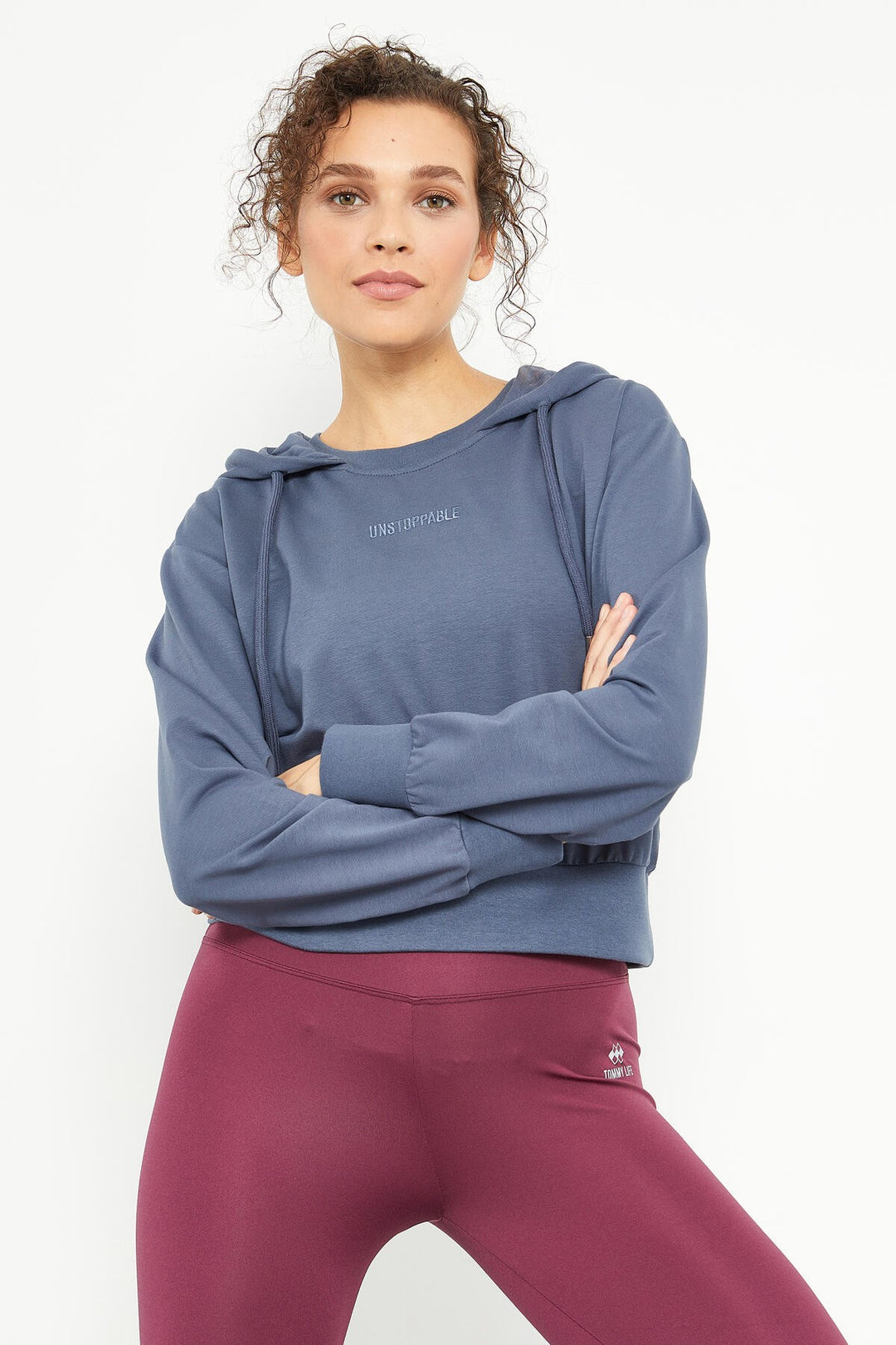 TMY Petrol Embroidered Hooded Women's Oversized Sweatshirt - 97169 - Salt Lake City