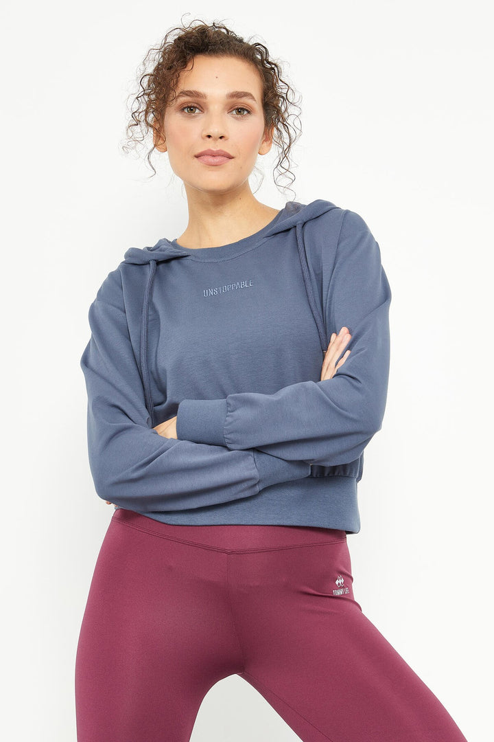 TMY Petrol Embroidered Hooded Women's Oversized Sweatshirt - 97169 - Salt Lake City