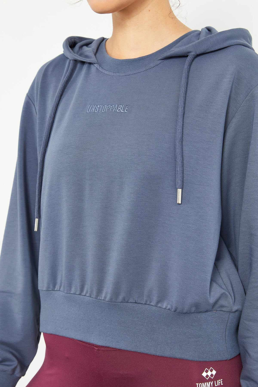 TMY Petrol Embroidered Hooded Women's Oversized Sweatshirt - 97169 - Salt Lake City