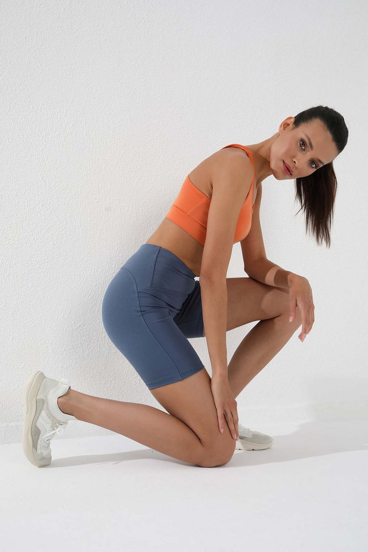 TMY Petrol High Waist Shaper Short Biker Women Leggings - 91007 - Wismar