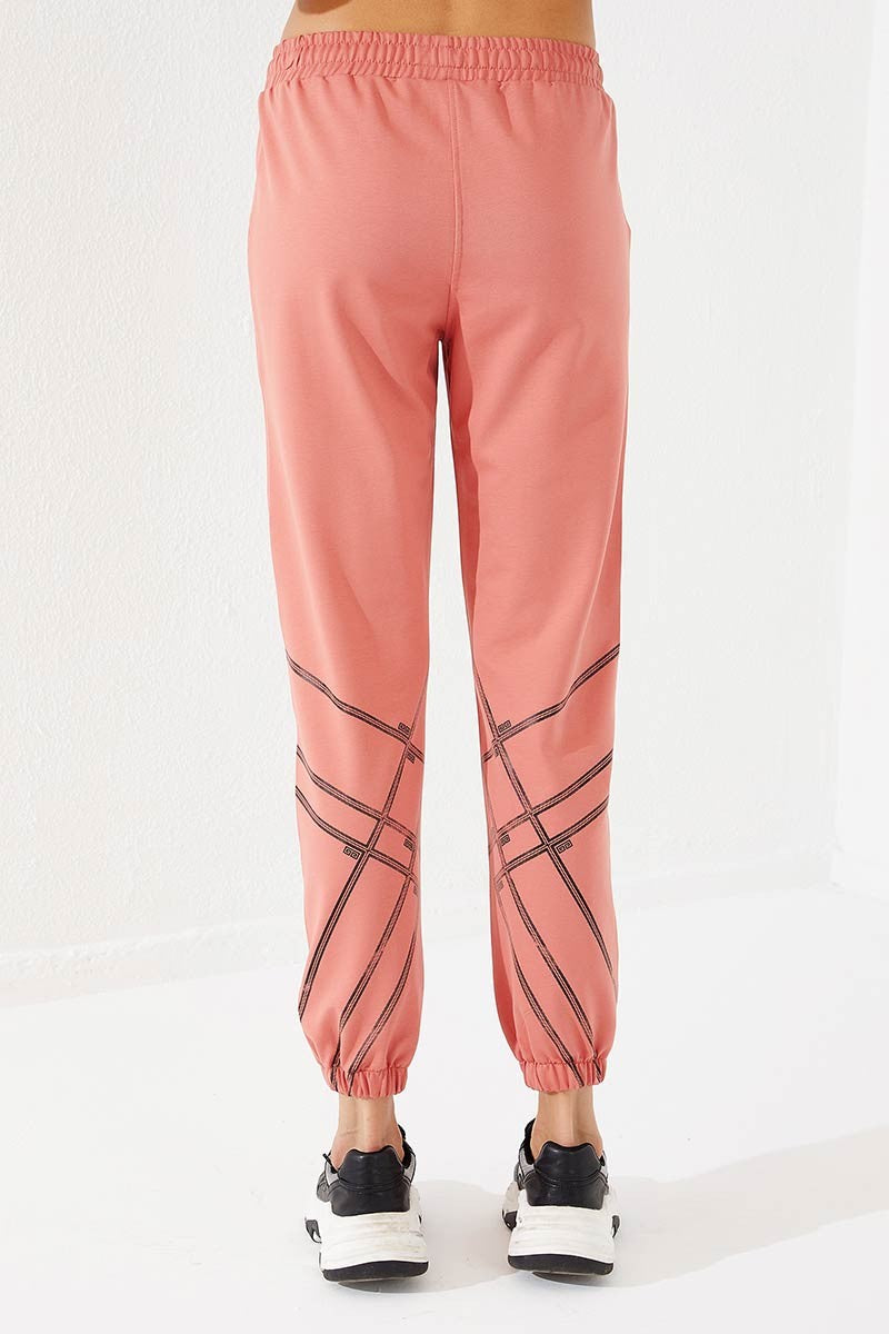 TMY Powder Line Printed Comfortable Fit Elastic Cuff Women's Sweatpants - 94585 - Athis-Mons