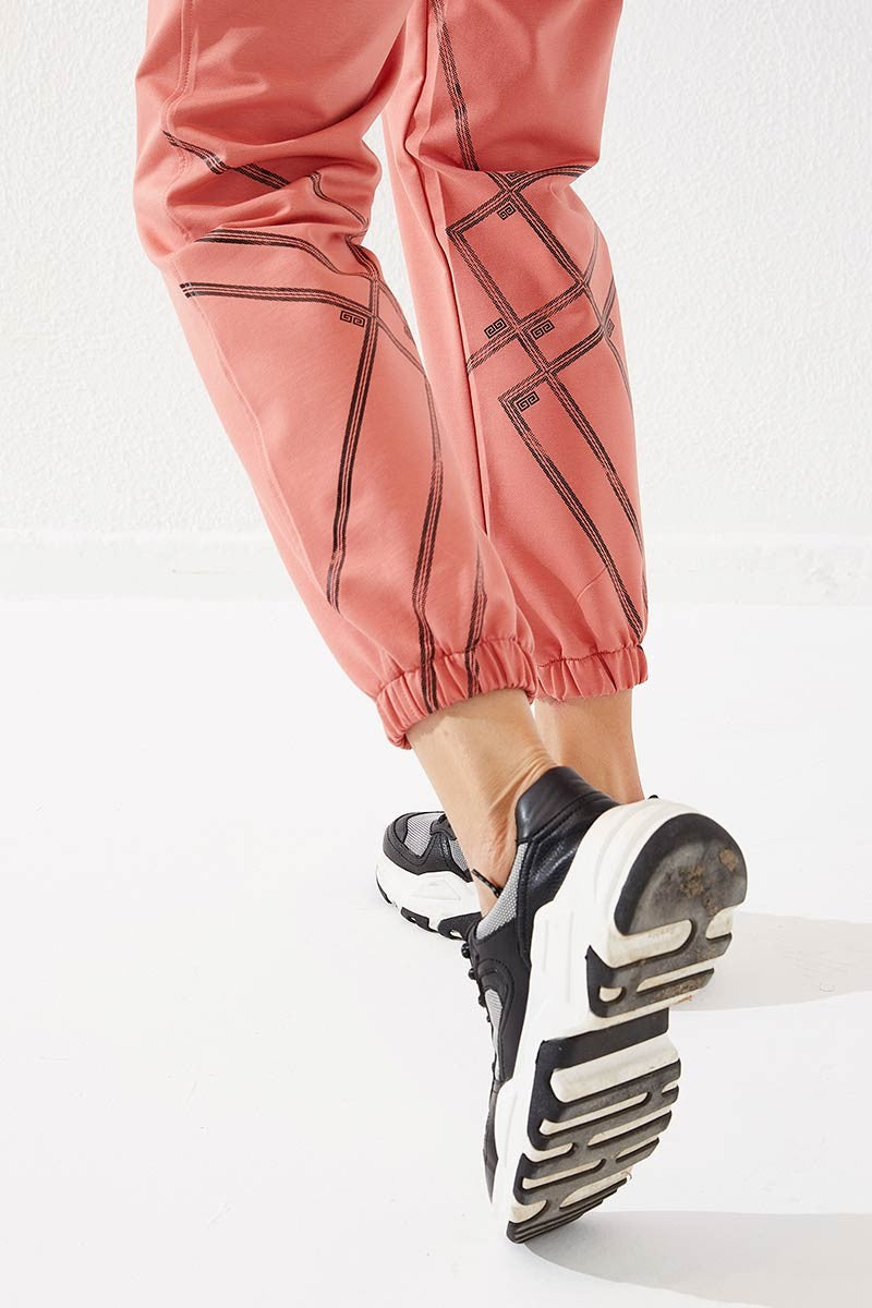 TMY Powder Line Printed Comfortable Fit Elastic Cuff Women's Sweatpants - 94585 - Athis-Mons