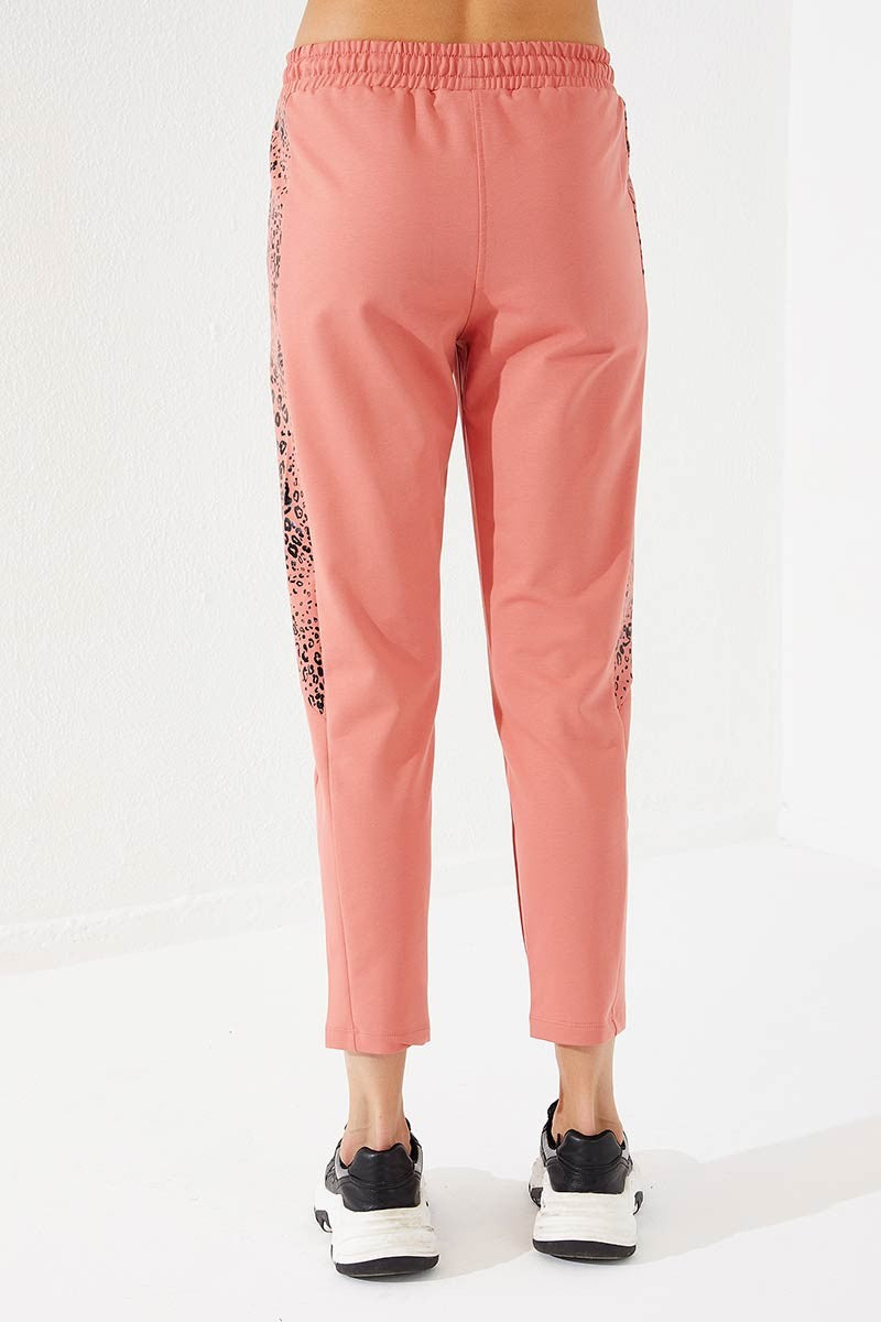 TMY Powder Sides Leopard Pattern Comfortable Fit Slim Leg Women's Sweatpants - 94572 - Blaine