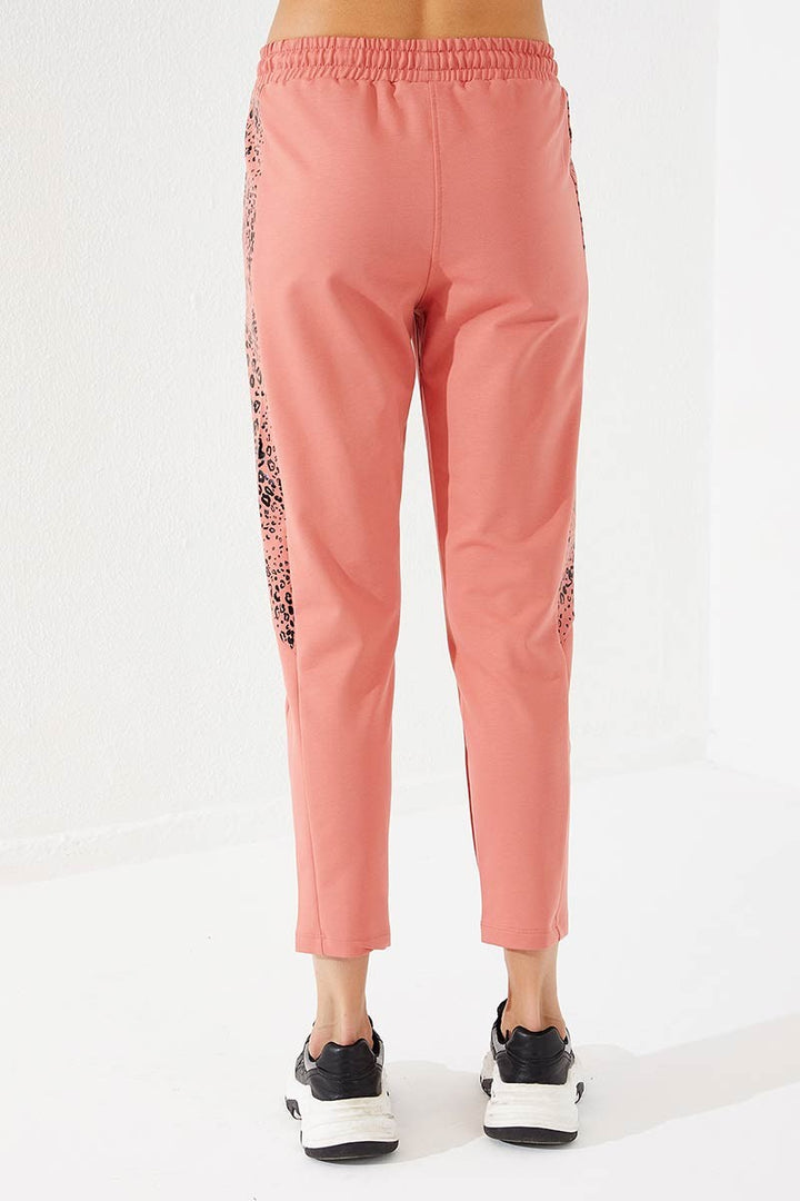 TMY Powder Sides Leopard Pattern Comfortable Fit Slim Leg Women's Sweatpants - 94572 - Blaine