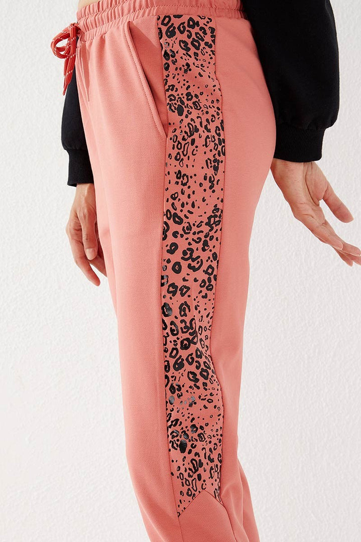 TMY Powder Sides Leopard Pattern Comfortable Fit Slim Leg Women's Sweatpants - 94572 - Blaine