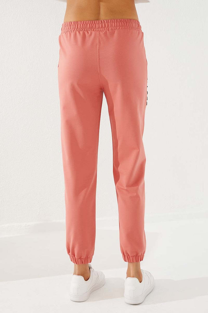 TMY Powder Text Embroidered Comfortable Fit Elastic Cuff Women's Sweatpants - 94571 - Accrington