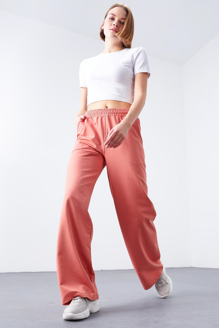 TMY Powder High Waist Pocketed Comfortable Fit Wide Leg Women's Sweatpants - 94567 - San Giorgio a Cremano