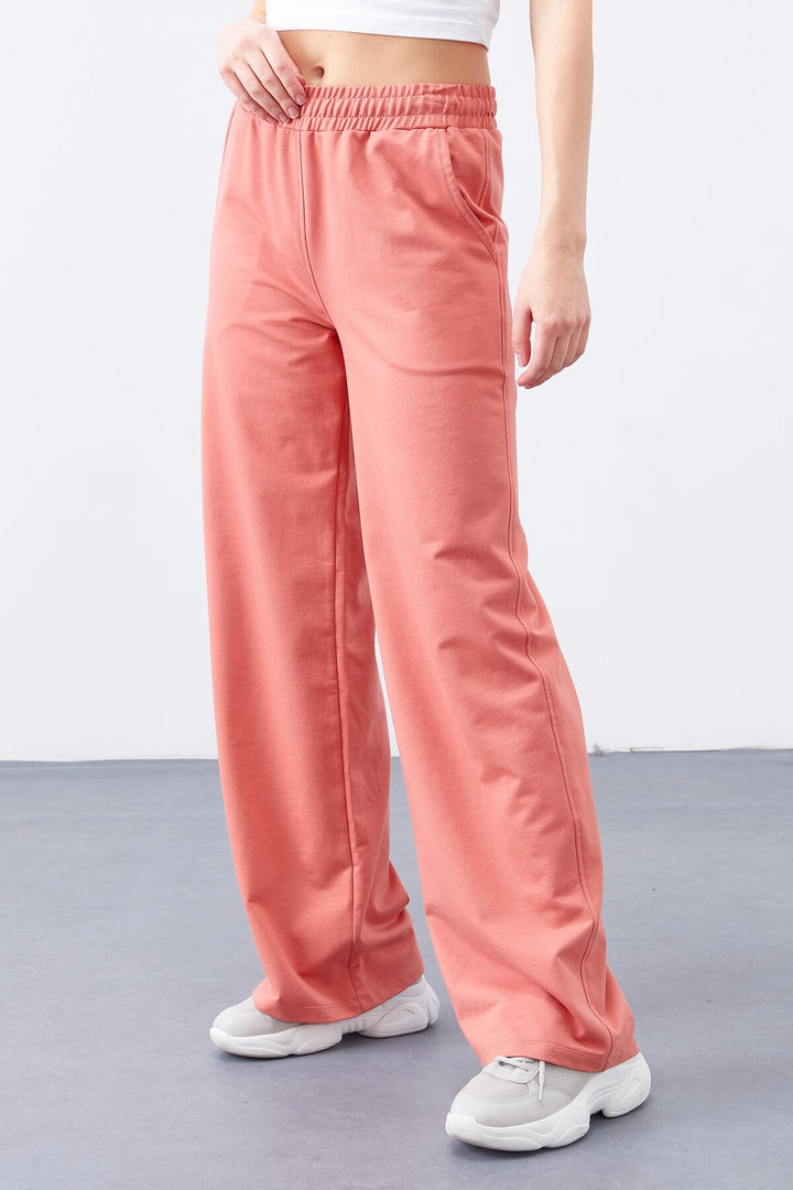 TMY Powder High Waist Pocketed Comfortable Fit Wide Leg Women's Sweatpants - 94567 - San Giorgio a Cremano