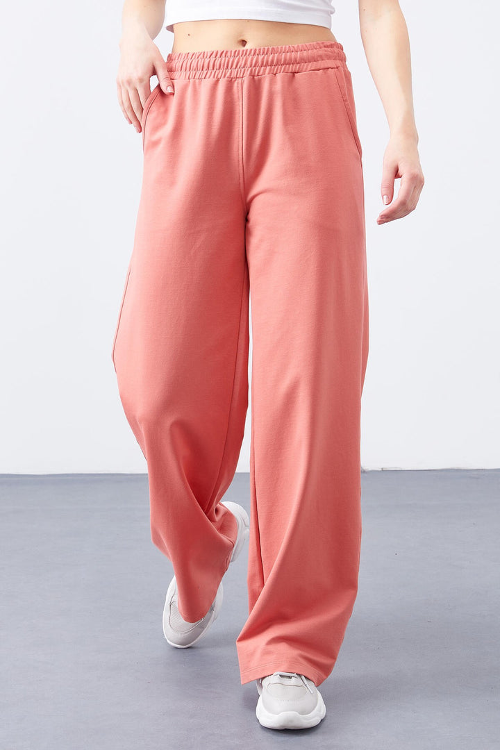 TMY Powder High Waist Pocketed Comfortable Fit Wide Leg Women's Sweatpants - 94567 - San Giorgio a Cremano