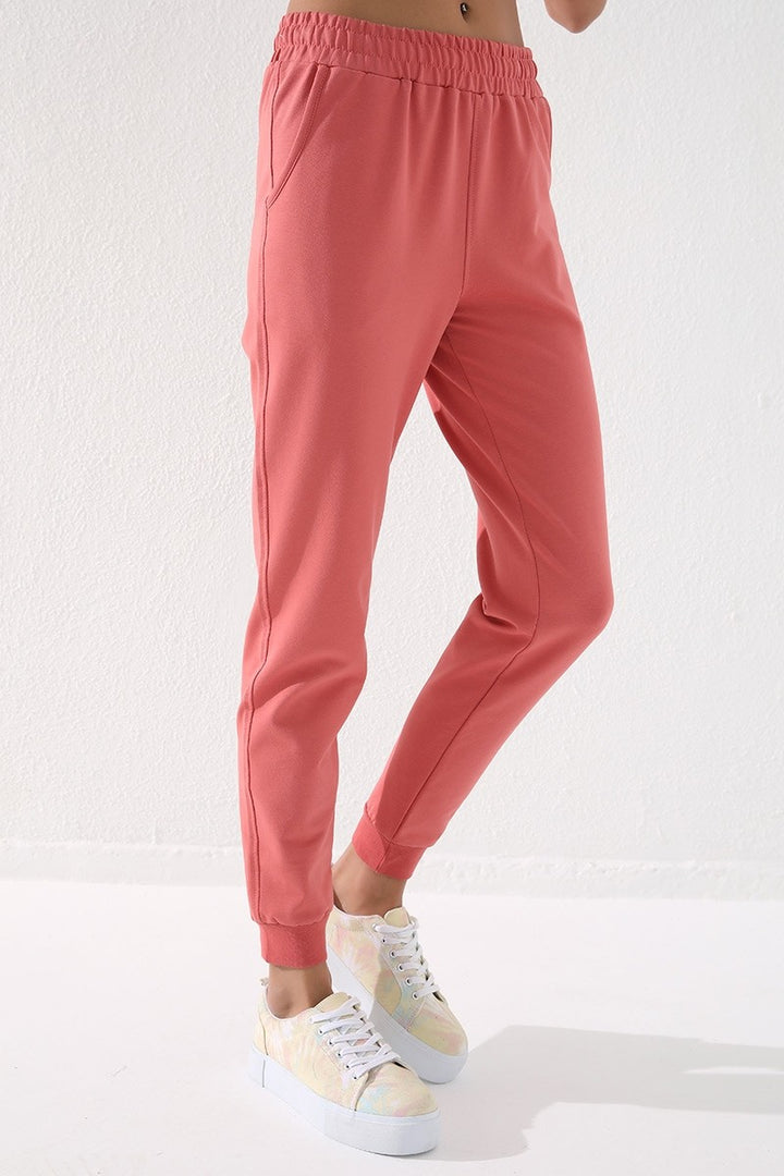 TMY Powder High Waist Jogger Comfortable Fit Cuffed Women's Sweatpants - 94561 - Derry