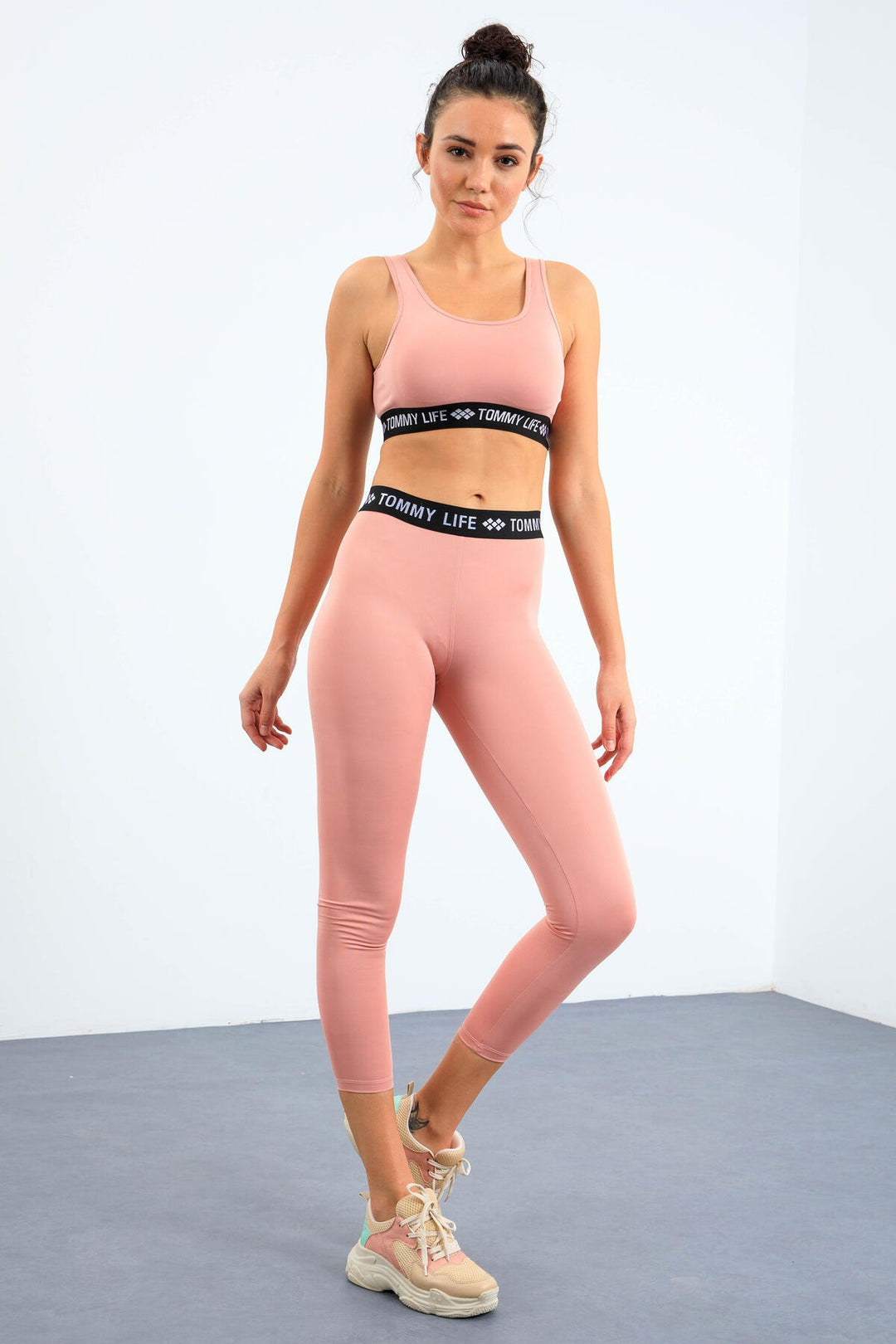 TMY Powder High Waist Belted Slim Fit Skinny Leg Women's Leggings - 94546 - West Jordan