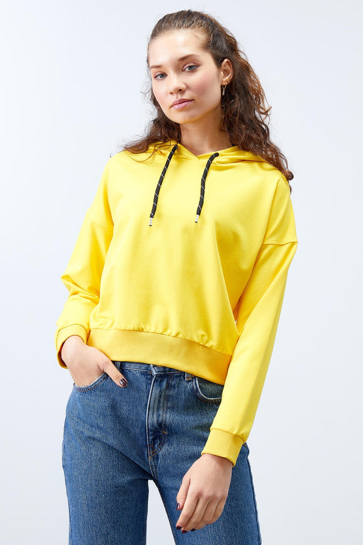 TMY Yellow Long Sleeve Comfort Fit Hooded Women's Sweatshirt - 97115 - Tomelloso