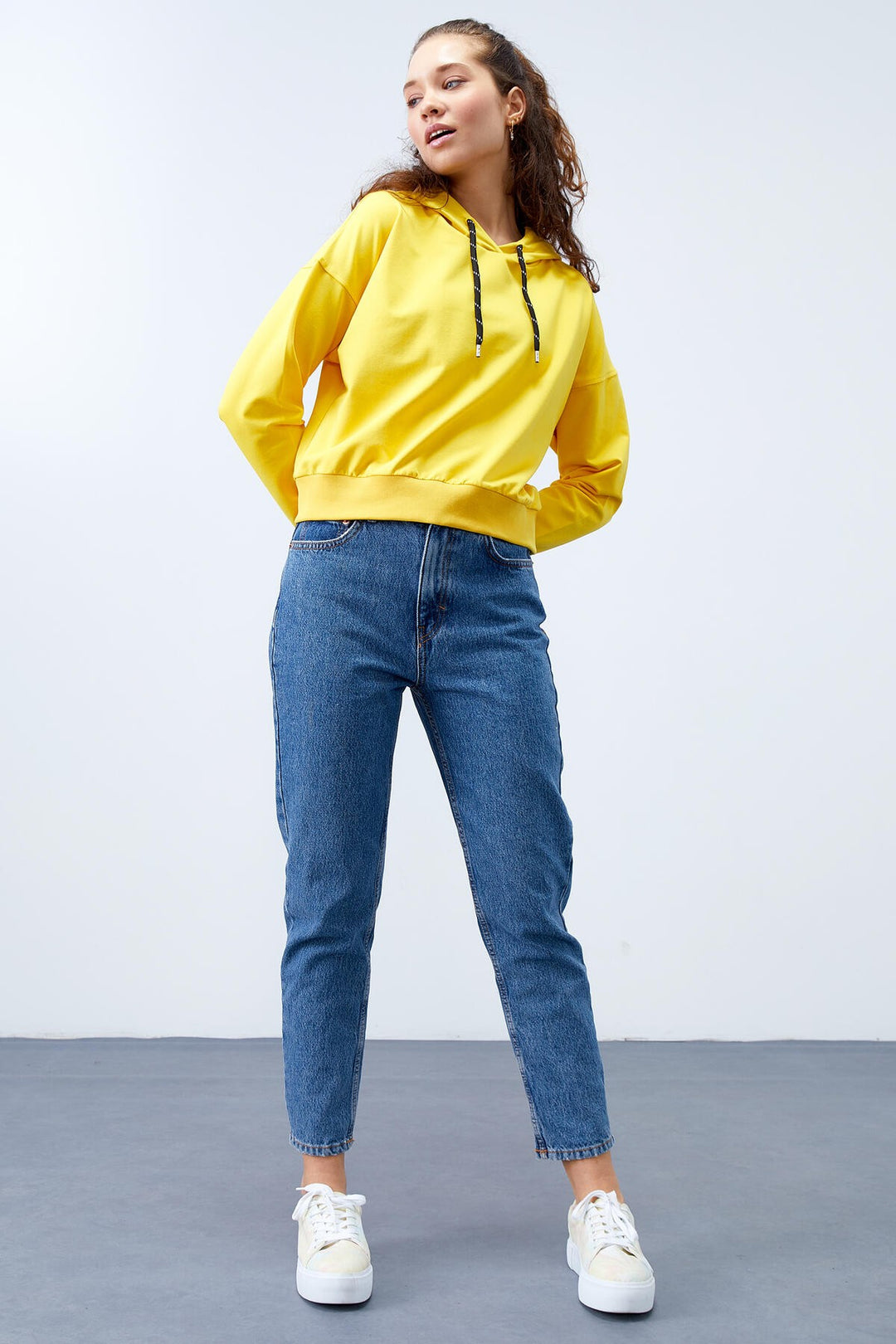 TMY Yellow Long Sleeve Comfort Fit Hooded Women's Sweatshirt - 97115 - Tomelloso