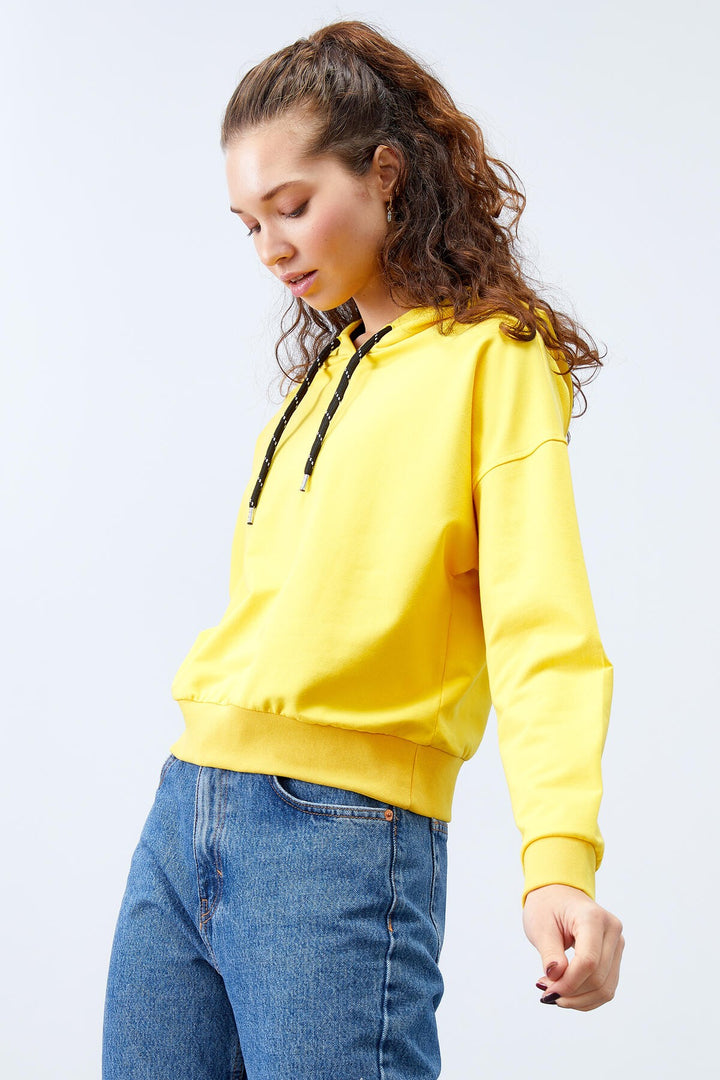 TMY Yellow Long Sleeve Comfort Fit Hooded Women's Sweatshirt - 97115 - Tomelloso
