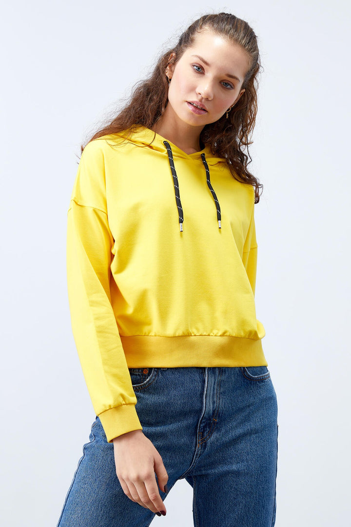 TMY Yellow Long Sleeve Comfort Fit Hooded Women's Sweatshirt - 97115 - Tomelloso
