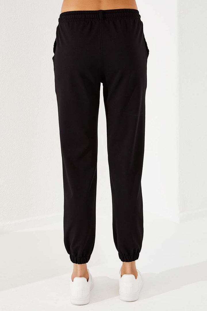TMY Black Drawstring Pocket Comfort Fit Elastic Cuff Women's Sweatpants - 94580 - Herne
