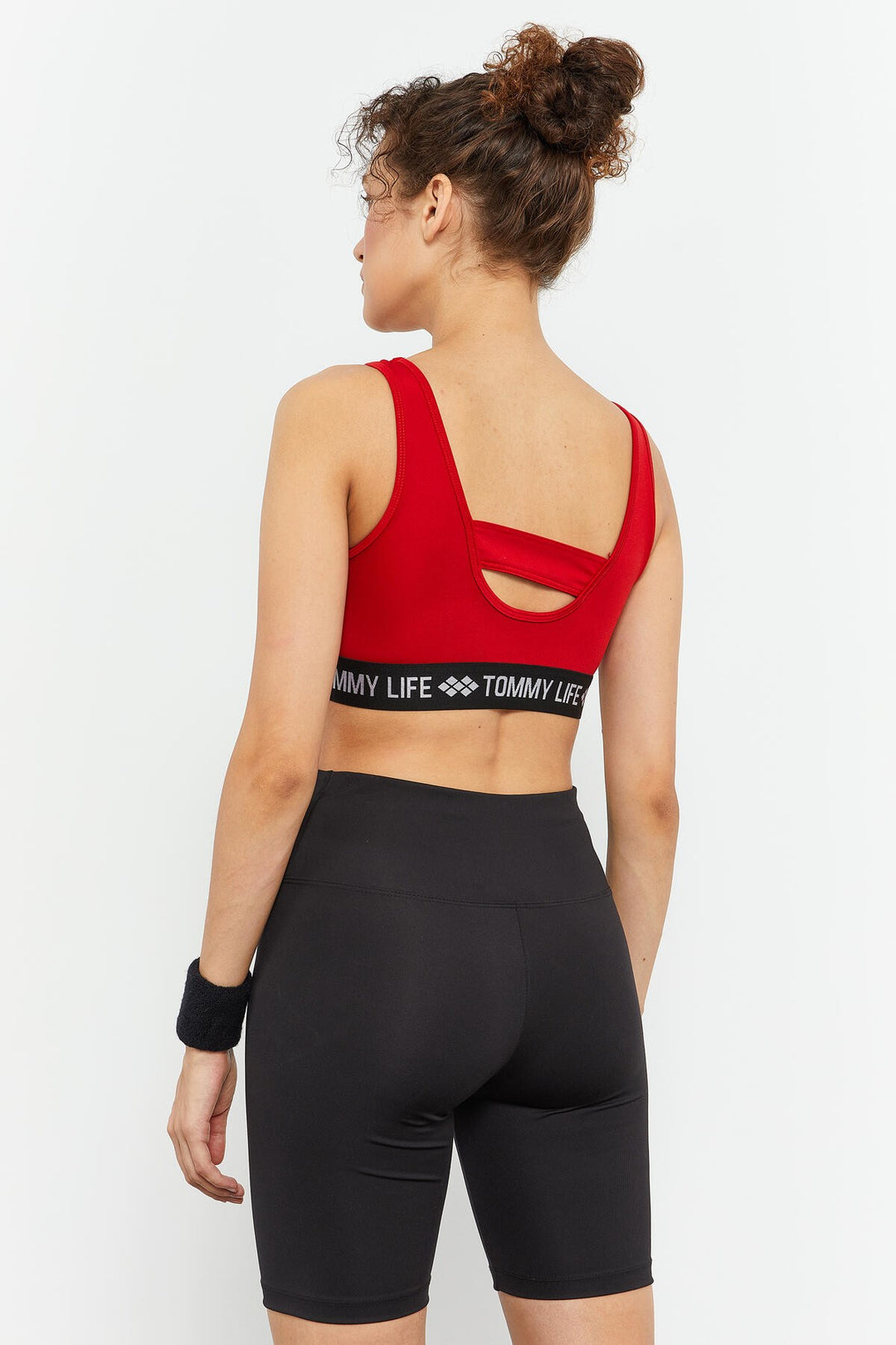 TMY Black Ruched Detail High Waist Shaping Short Women's Biker Leggings - 91008 - Welling