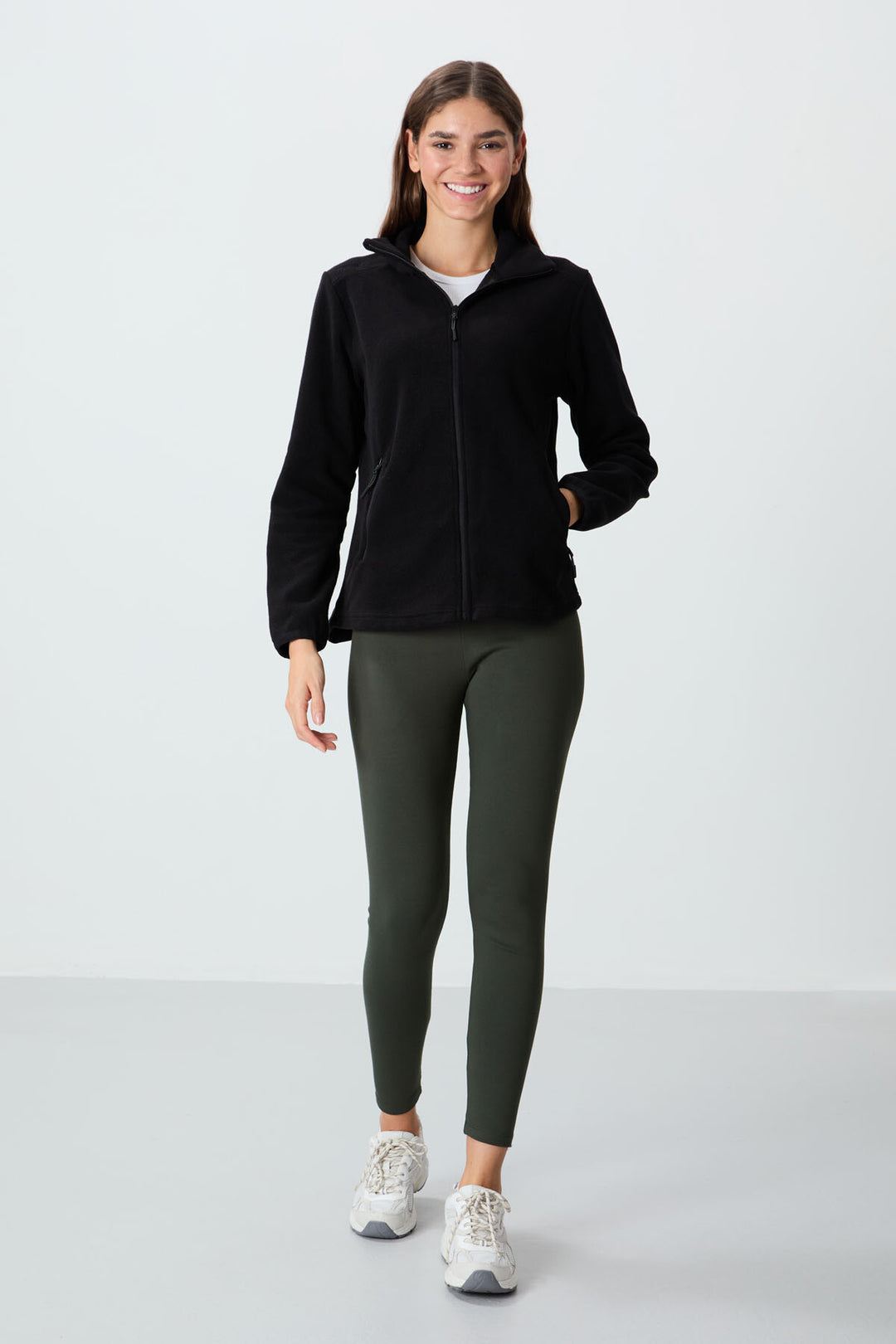 TMY Black High Neck Zippered Comfort Fit Women's Polar Sweatshirt - 97173 - Torrevieja