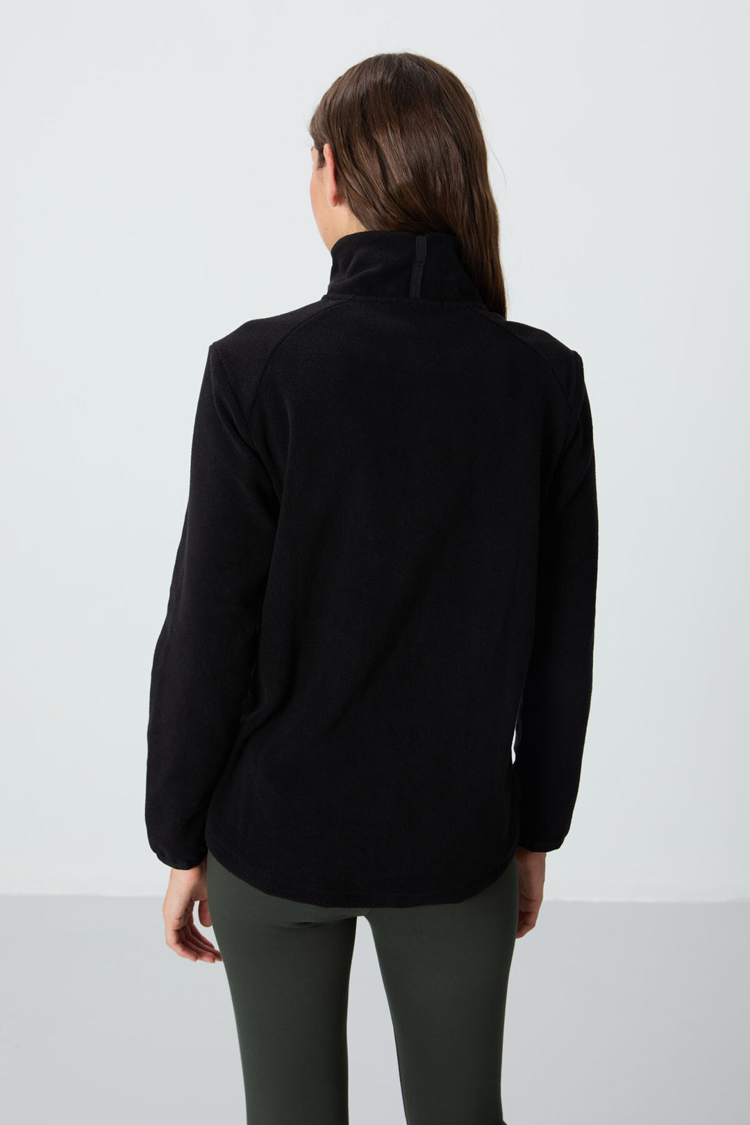 TMY Black High Neck Zippered Comfort Fit Women's Polar Sweatshirt - 97173 - Torrevieja
