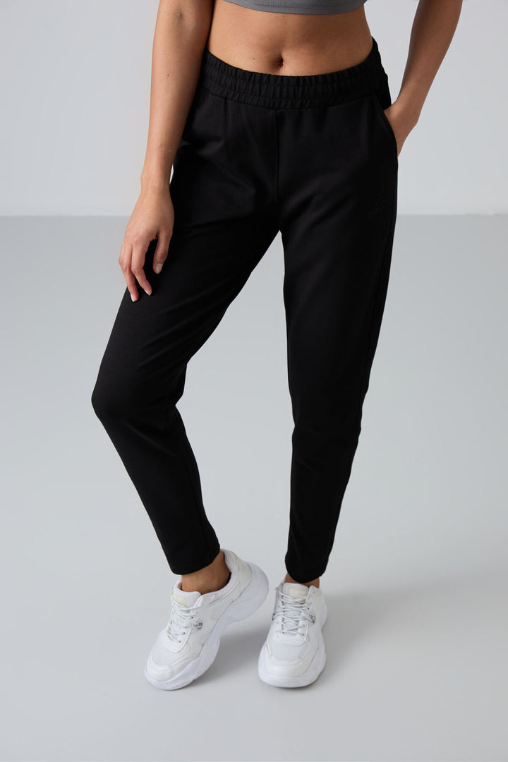 TMY Black Zippered Cuffed Pocketed Comfort Fit Women's Sweatpants - 94246 - Dronten