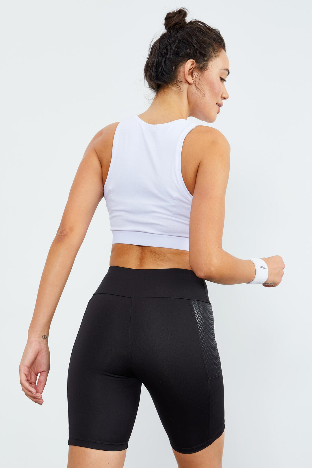 TMY Black High Waist Shaping Women's Biker Leggings with Pocket - 91010 - Râmnicu Vâlcea