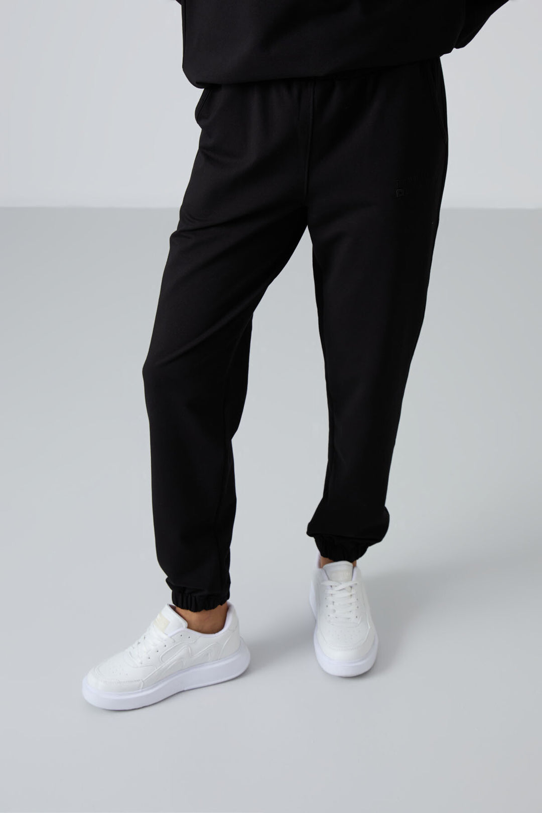 TMY Black V-Neck Oversized Elastic Cuff Women's Tracksuit Set - 95287 - Ciudad Melchor Múzquiz