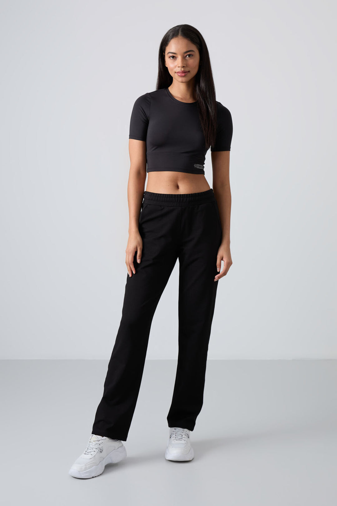 TMY Black High Waist Pocketed Comfort Fit Classic Leg Women's Sweatpants - 94584 - Edinburg