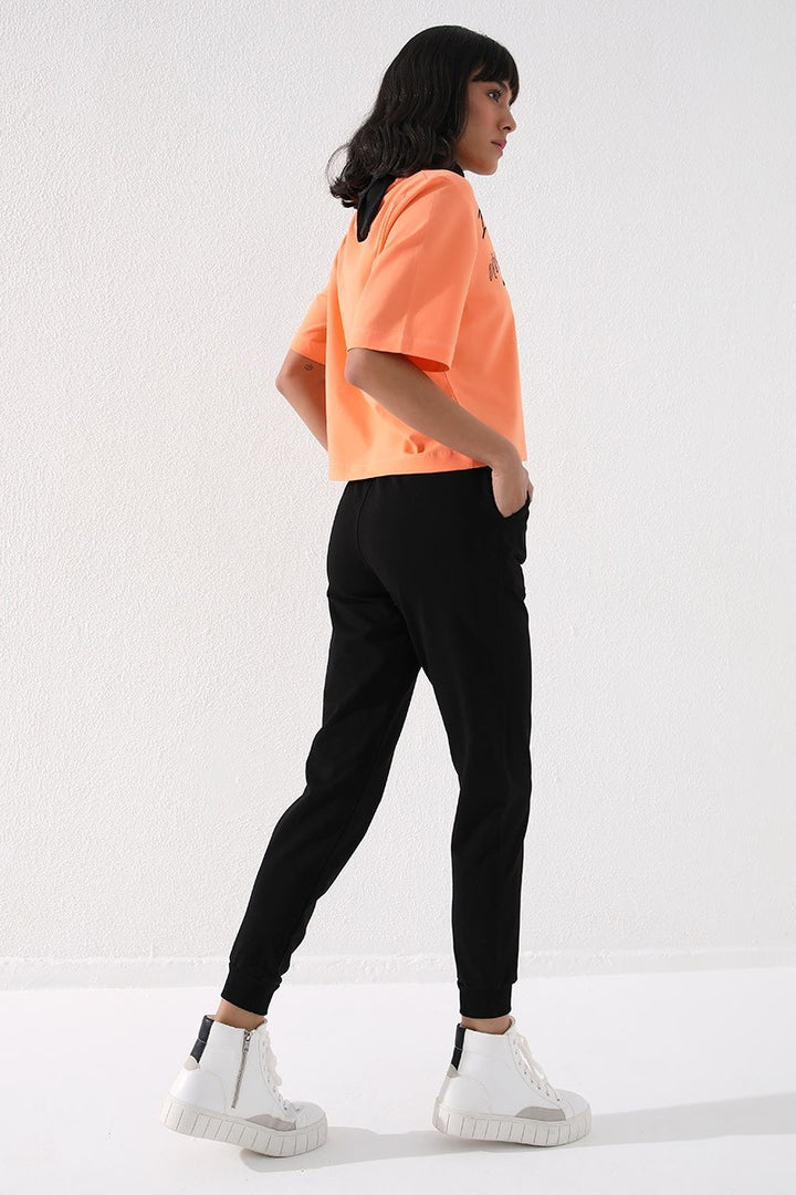 TMY Black High Waist Jogger Comfort Fit Cuffed Women's Sweatpants - 94561 - Rocky Mount