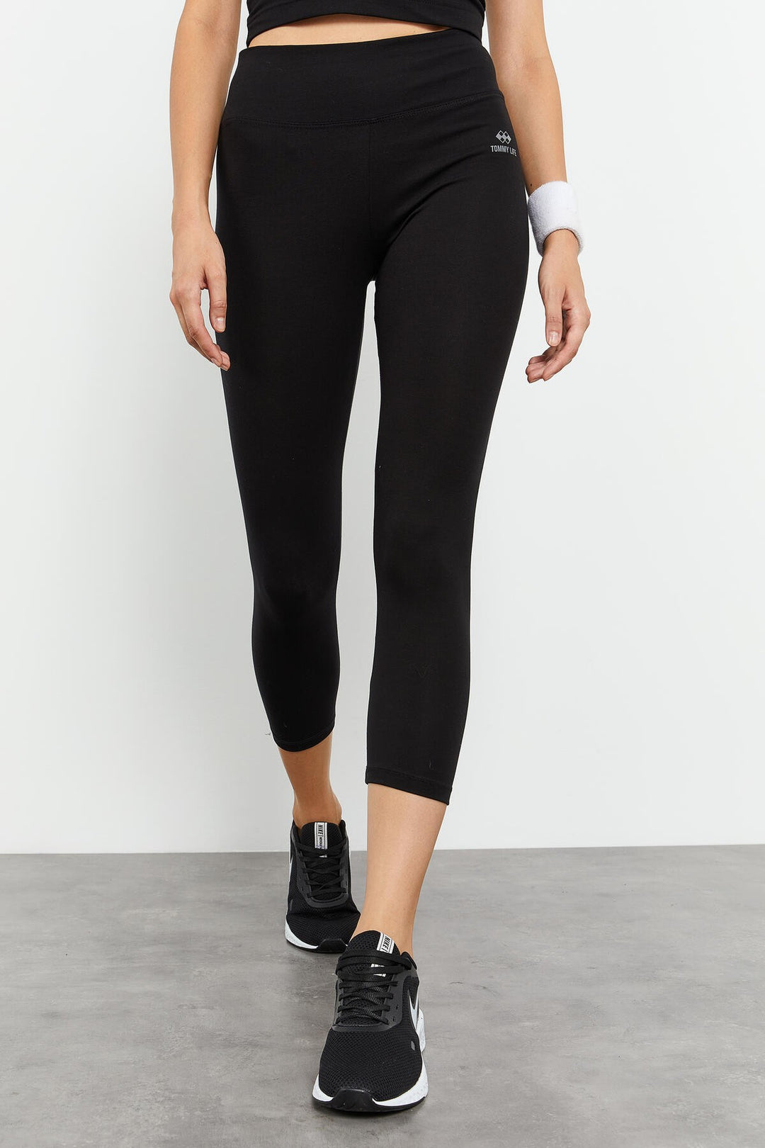 TMY Black High Waist Capri-Crop Tank Top Slim Fit Women's Leggings Set - 95284 - Ankeny