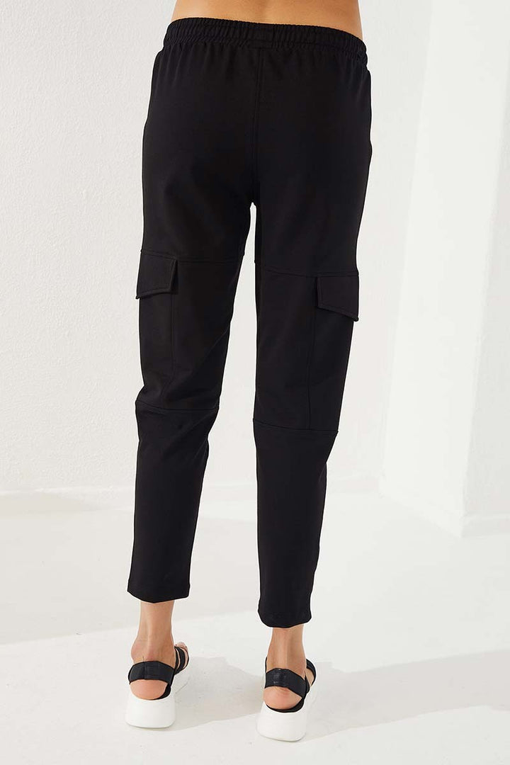 TMY Black High Waist Cargo Pocket Comfortable Fit Slim Leg Women's Sweatpants - 94588 - Norristown
