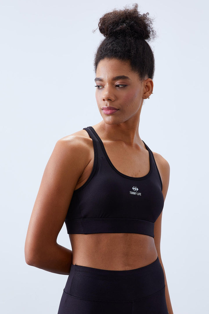 TMY Black High Waist Shaper with Cross Back Detail Slim Fit Women's Leggings Set - 95282 - Mascouche