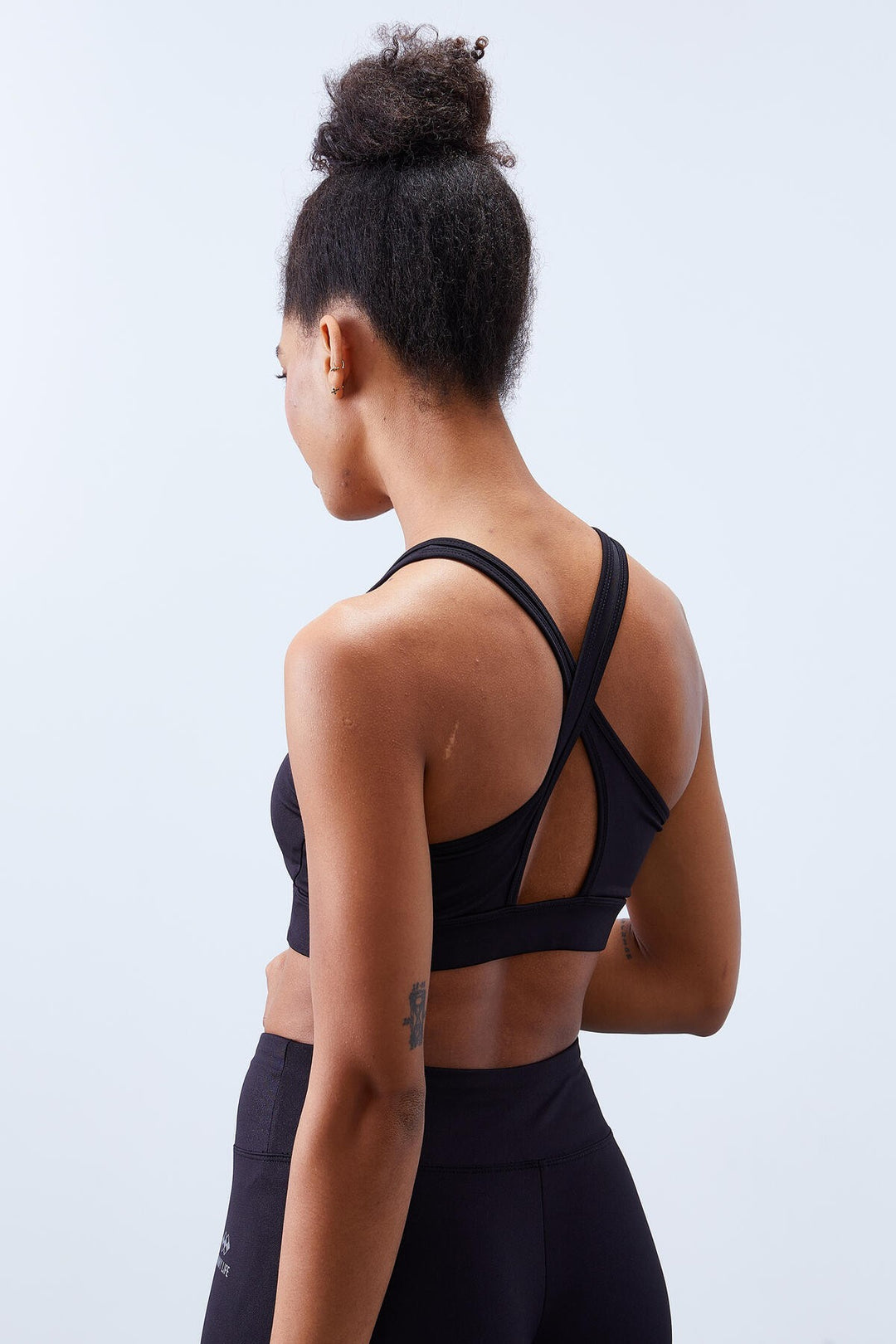 TMY Black High Waist Shaper with Cross Back Detail Slim Fit Women's Leggings Set - 95282 - Mascouche