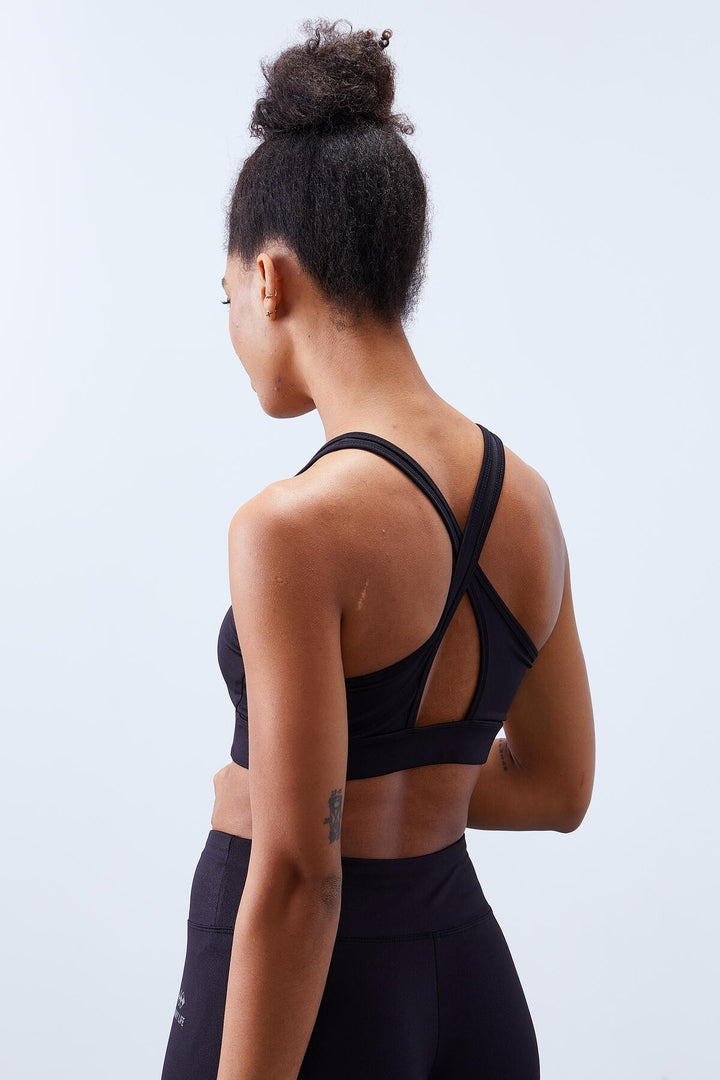 TMY Black High Waist Shaper with Cross Back Detail Slim Fit Women's Leggings Set - 95282 - Mascouche