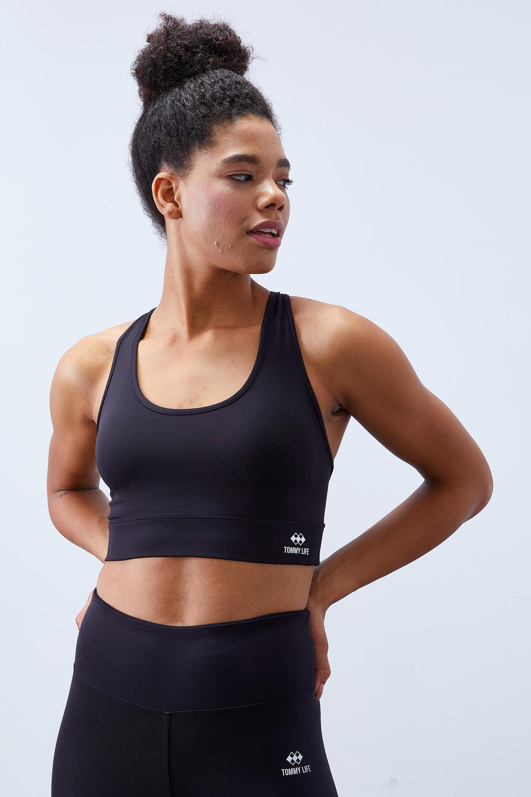TMY Black High Waist Shaper with Cross Back Detail Slim Fit Women's Leggings Set - 95283 - Fuquay-Varina