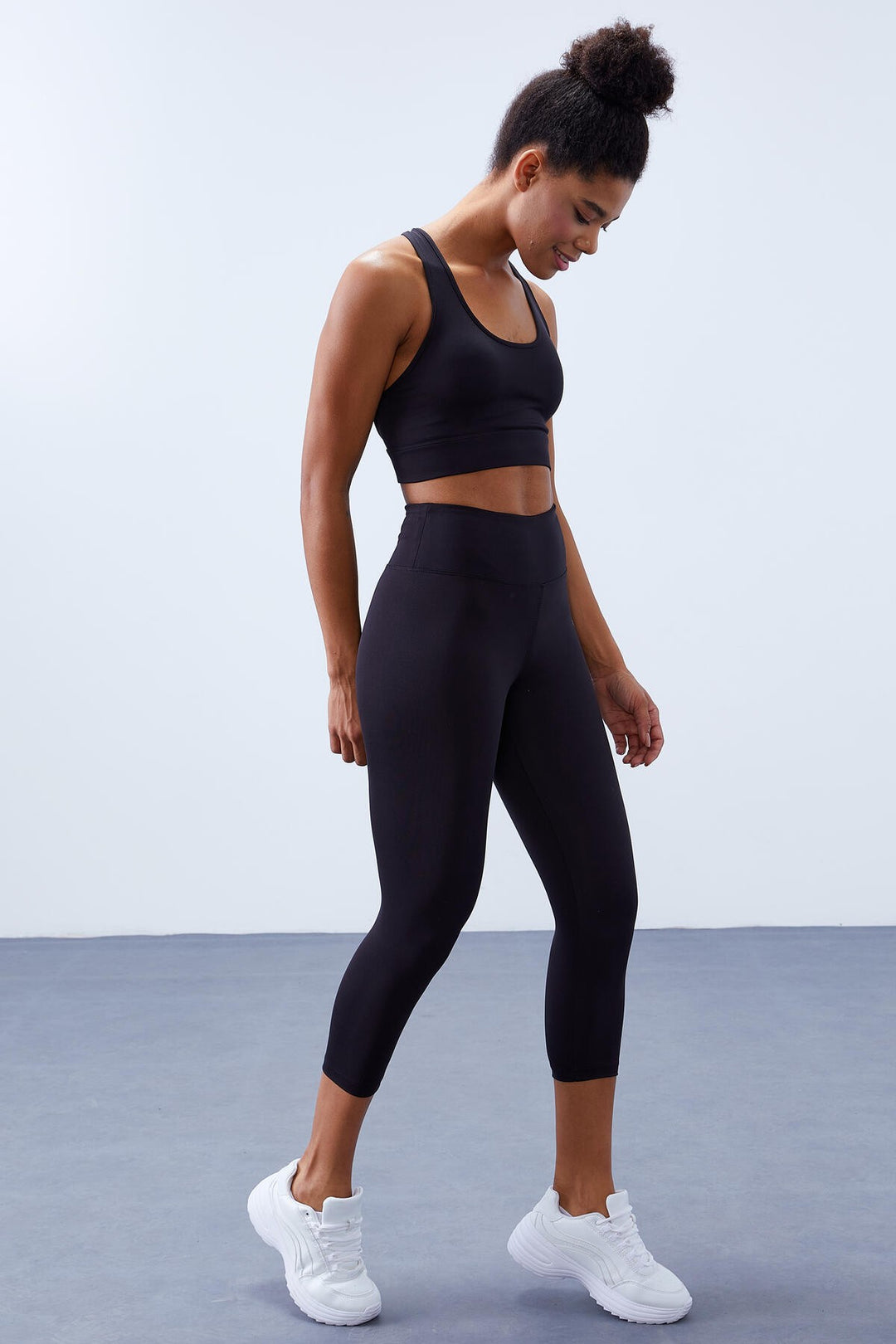 TMY Black High Waist Shaper with Cross Back Detail Slim Fit Women's Leggings Set - 95283 - Fuquay-Varina