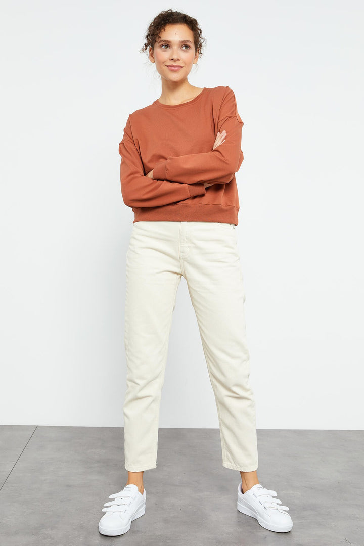 TMY Cinnamon Basic Comfort Fit Round Neck Women's Sweatshirt - 97114 - Park Ridge