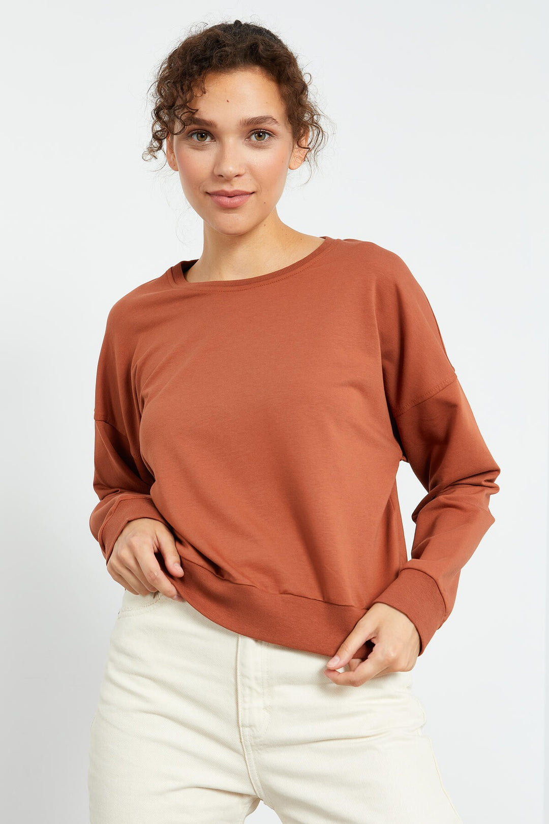 TMY Cinnamon Basic Comfort Fit Round Neck Women's Sweatshirt - 97114 - Park Ridge