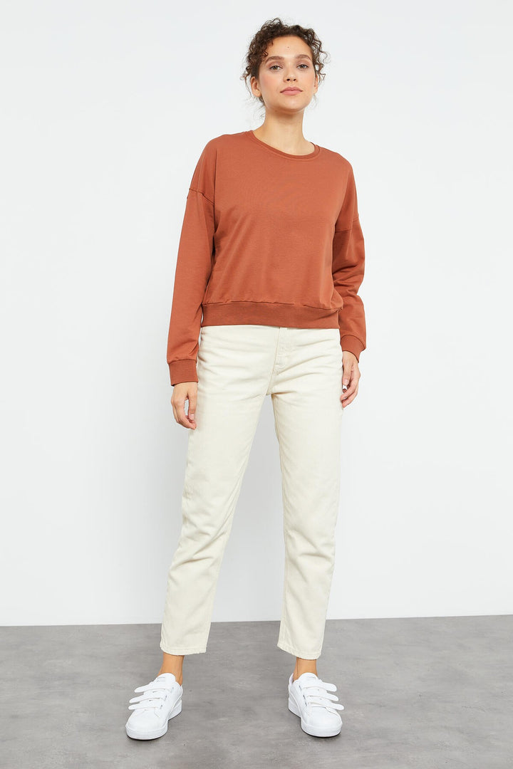TMY Cinnamon Basic Comfort Fit Round Neck Women's Sweatshirt - 97114 - Park Ridge