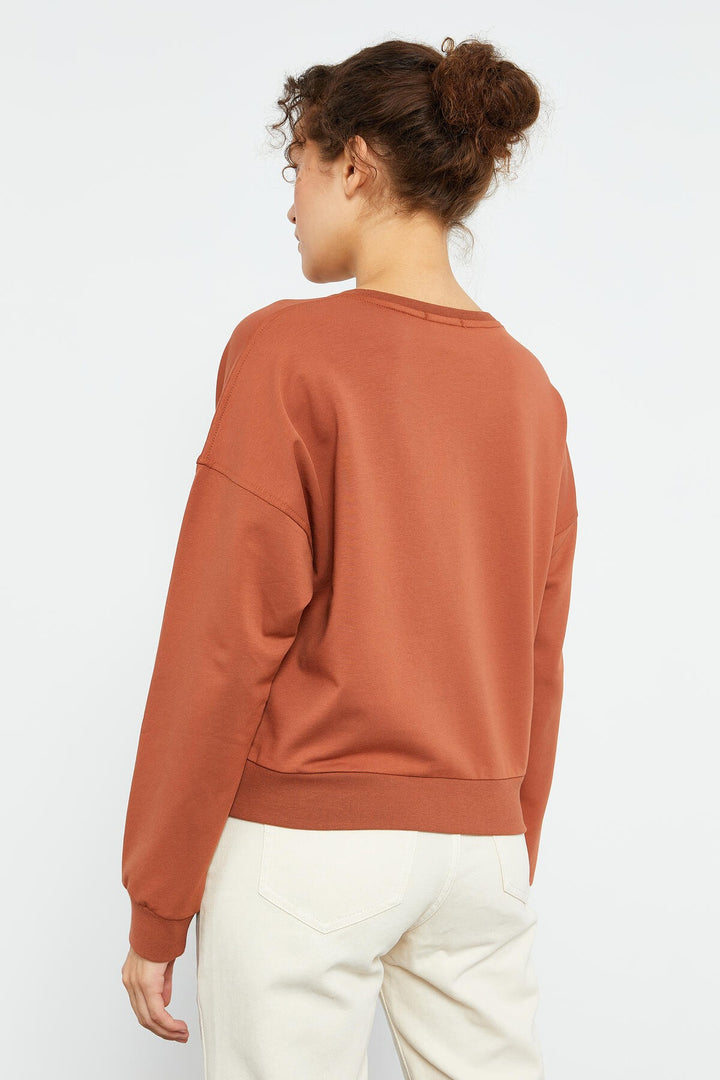 TMY Cinnamon Basic Comfort Fit Round Neck Women's Sweatshirt - 97114 - Park Ridge