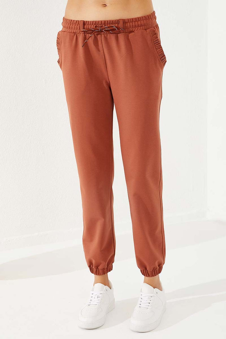 TMY Cinnamon Drawstring Pocket Comfort Fit Elastic Cuff Women's Sweatpants - 94580 - Sunbury