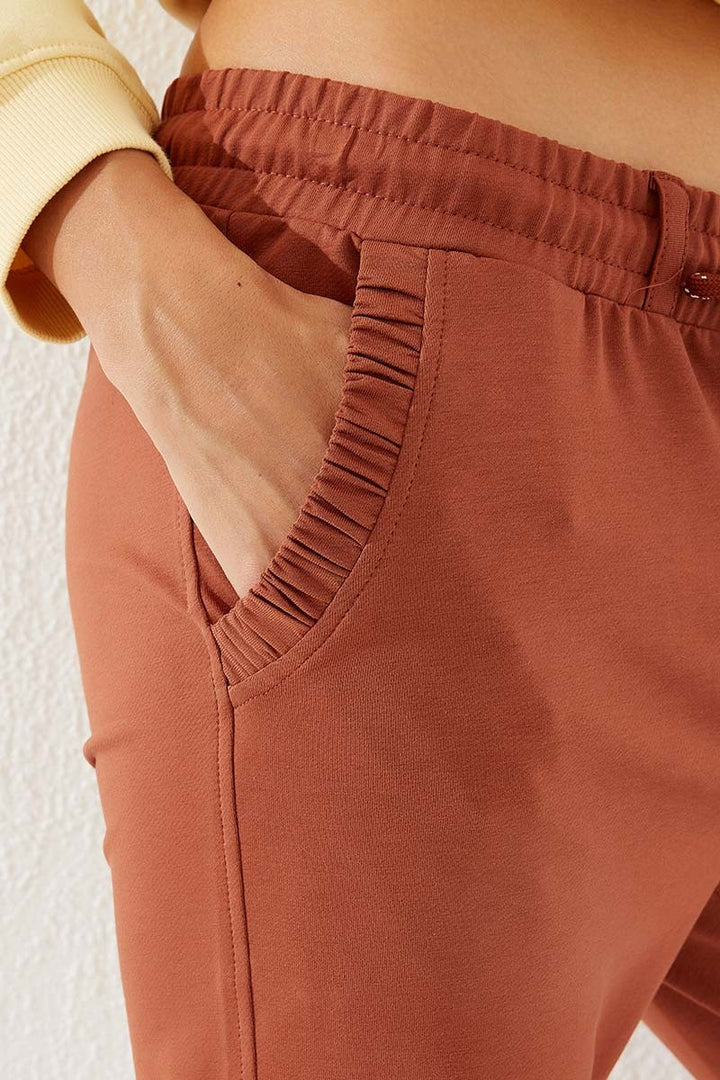 TMY Cinnamon Drawstring Pocket Comfort Fit Elastic Cuff Women's Sweatpants - 94580 - Sunbury