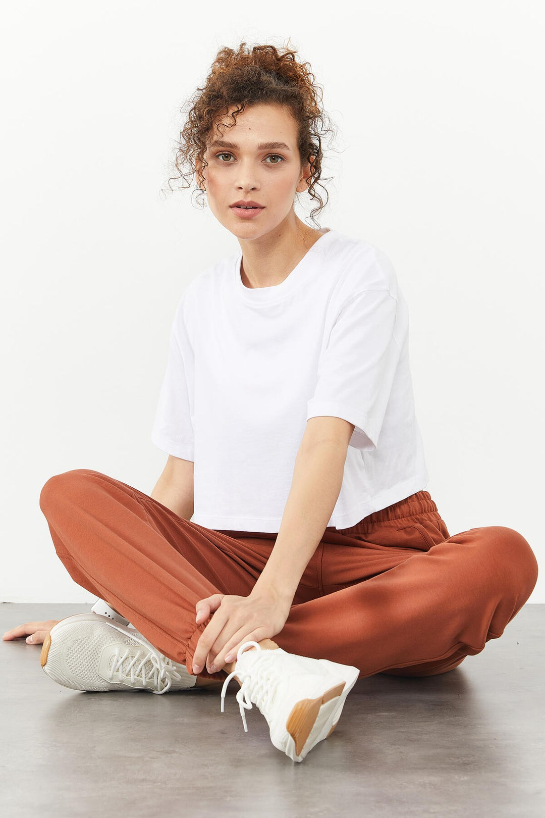 TMY Cinnamon Pocket High Waist Comfortable Fit Elastic Cuff Women's Sweatpants - 94583 - Chatham