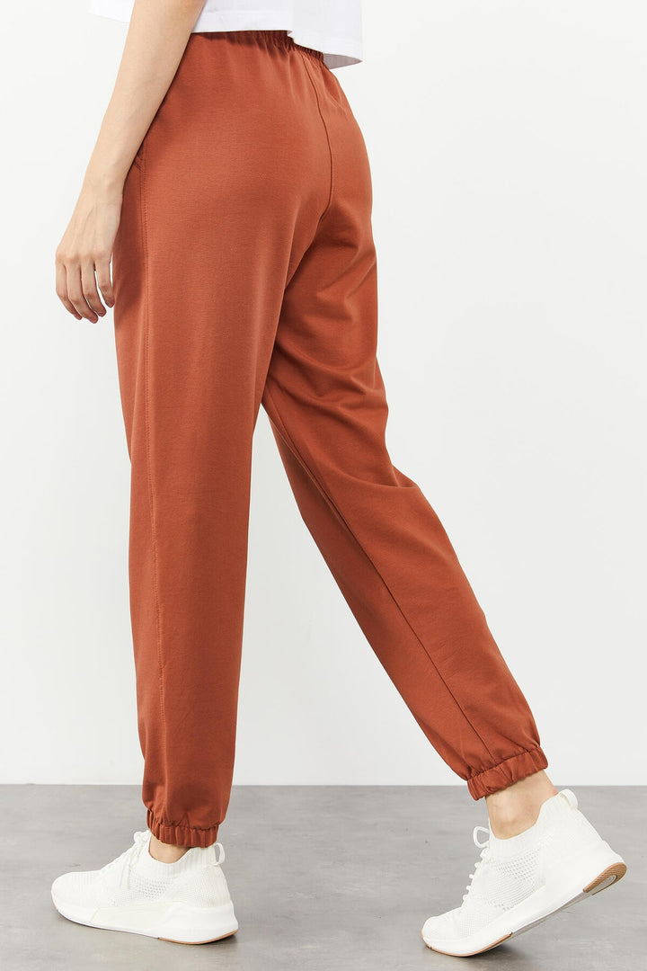TMY Cinnamon Pocket High Waist Comfortable Fit Elastic Cuff Women's Sweatpants - 94583 - Chatham