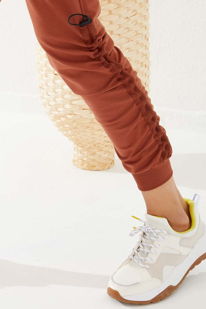 TMY Cinnamon Extra Thick Detailed Comfortable Fit Cuffed Women's Sweatpants - 94587 - Trujillo Alto